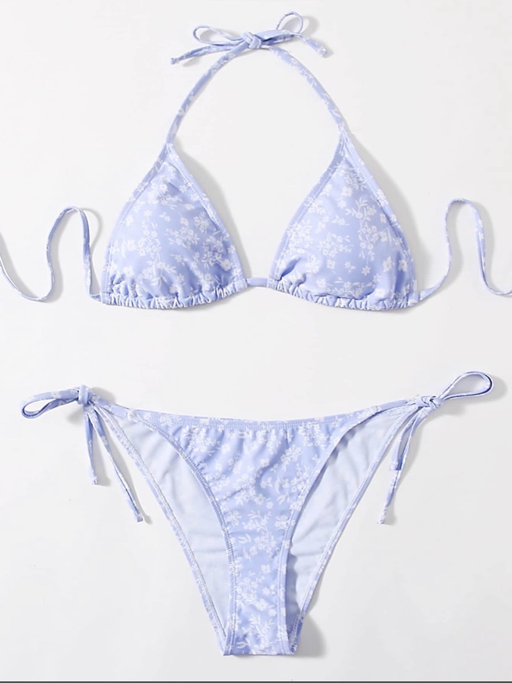 Floral triangle bikini swimsuit